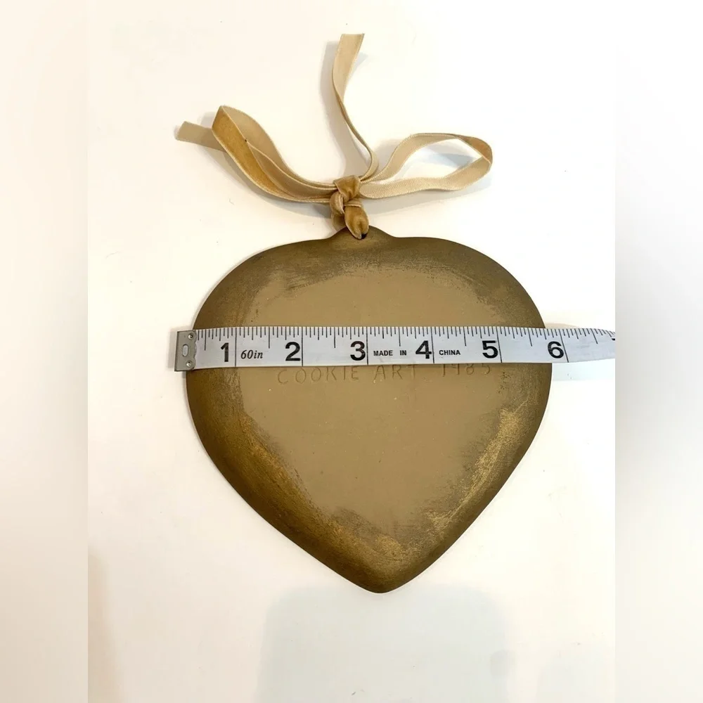 Brown Bag Cookie Art Heart Doves Wedding Flower 1985 Mold Painted